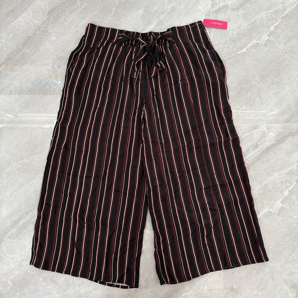 Women’s Xhiliration Target Striped Tie Front Pants Pockets Plus Size XXL - Picture 1 of 16